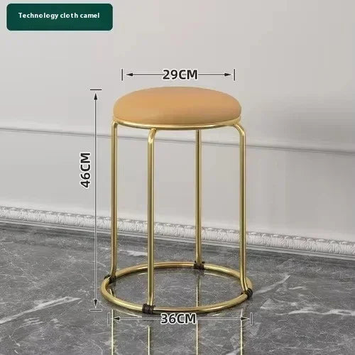 Beauty Salon Gold Luxury Velvet Dining Chair Bar Stool Dresser Chair Vanity Low Stool Taburete Con Respaldo Nordic Furniture YH