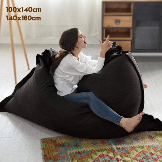 Lazy Sofa Cover Large Bean Bag Chair Sofa Cover Without Filler Comfortable Outdoor Waterproof Soft Tatami Couch Cover Bedroom