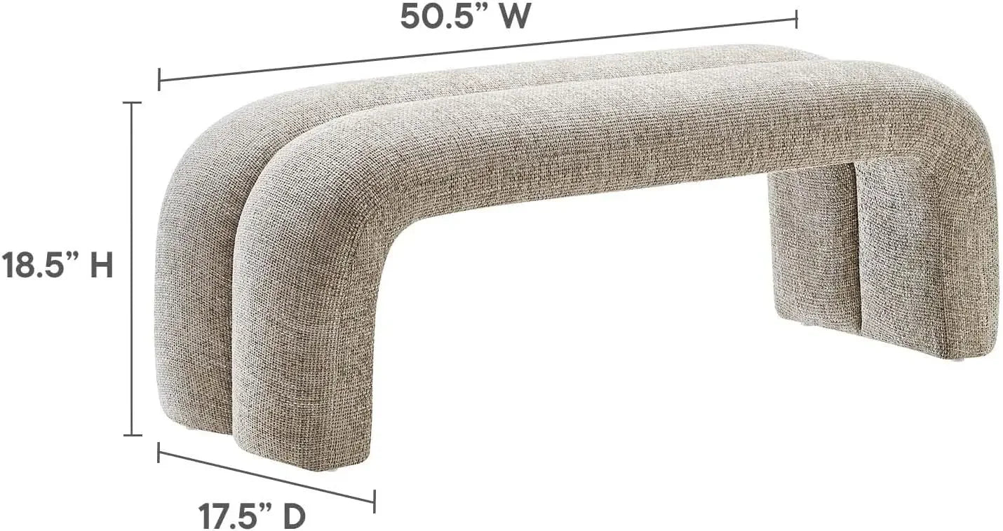 Modern Simple Bedroom Bed Stool - Chenille Upholstered Accent Bench