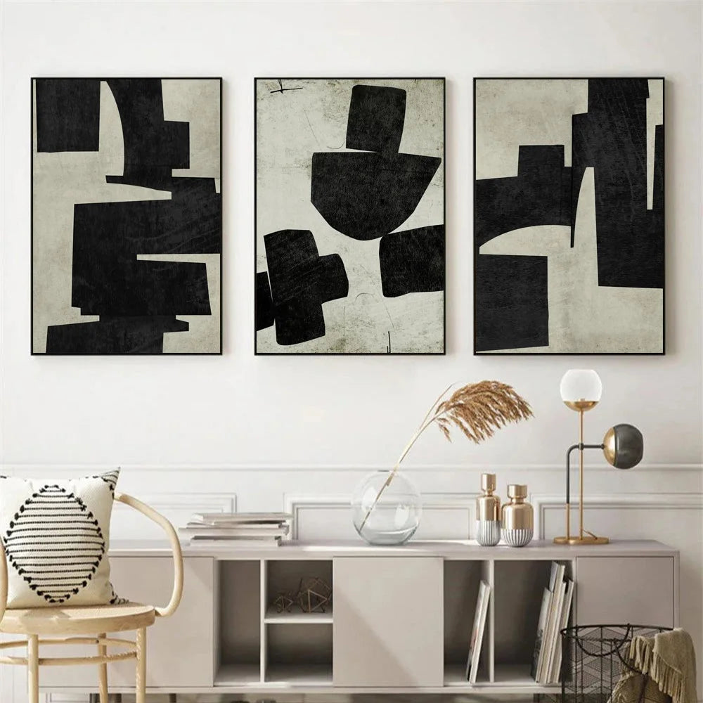 Black And White Abstract Wall Decor Fine Art Nordic Minimalism Poster Modern Canvas Prints Mural Painting For Living Room