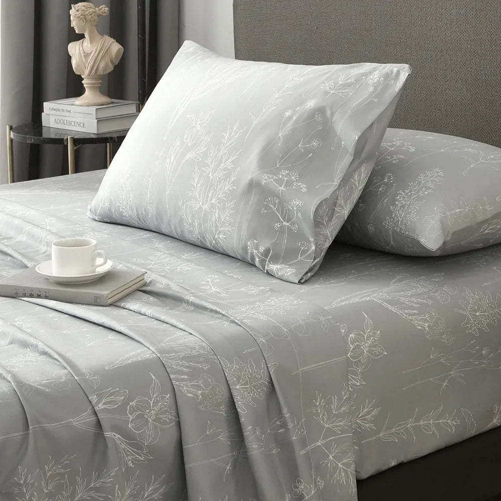 Deep Pocket California King Sheet Set Up to 18 Inch Set of Sheets and Covers for Bed Laying Sheets for Full Double Beds Sets