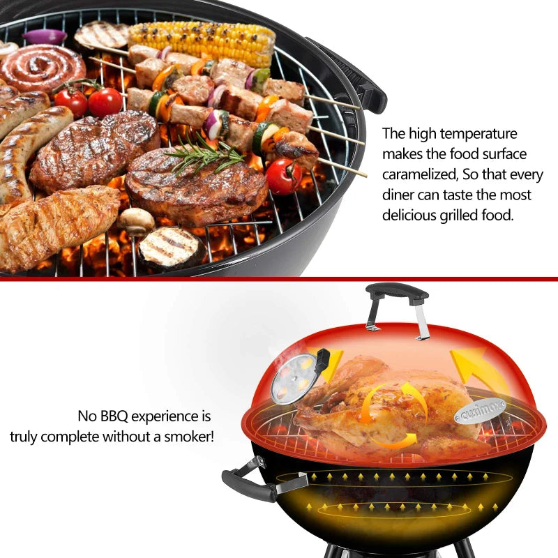 BBQ table Charcoal Grill Portable BBQ Grill Kettle 22.5 inch, Outdoor Grills & Smokers for Patio Backyard Barbecue camping oven - LUXHOME