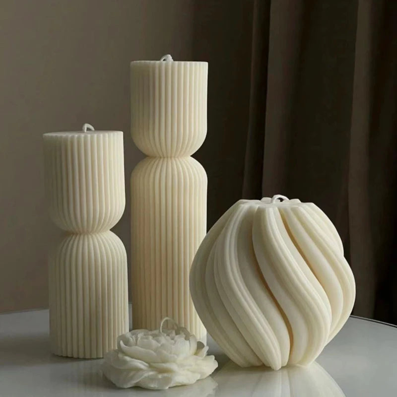 Nordic White Large Decorative Candles