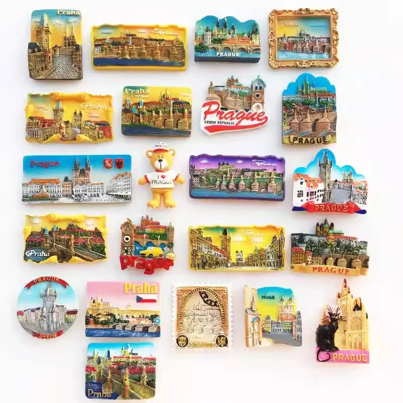 Czech Republic Prague Charles Bridge Bell Tower Tourism Commemorative Crafts Magnet Refrigerator Sticker Gift