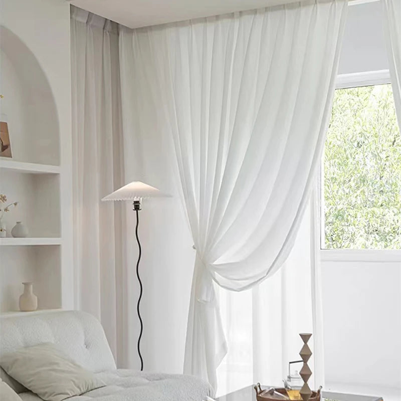 White Tulle High Quality Curtain 1 PC