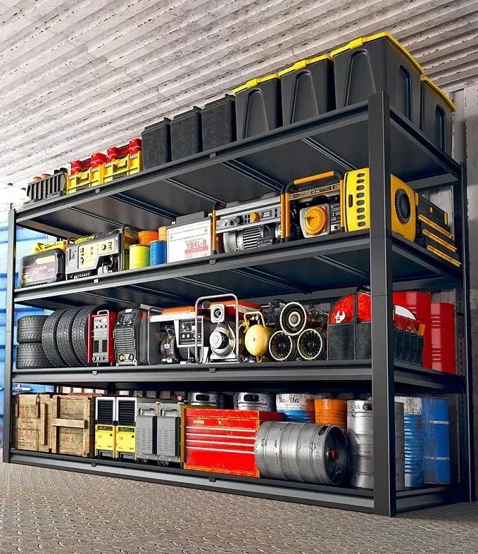 60" W Garage Shelving 3000LBS Heavy Duty Storage Shelves, Adjustable  Tier Metal Shelves for Storage Rack Industrial She