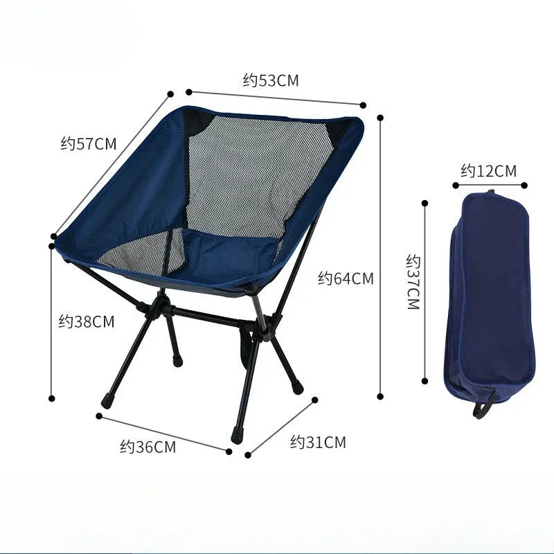 Outdoor Camping Chair Portable Folding Moon Beach Chair Leisure Travel BBQ Fishing Chairs Detachable Picnic Outdoor Furniture