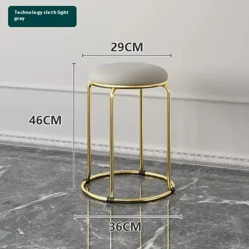 Beauty Salon Gold Luxury Velvet Dining Chair Bar Stool Dresser Chair Vanity Low Stool Taburete Con Respaldo Nordic Furniture YH