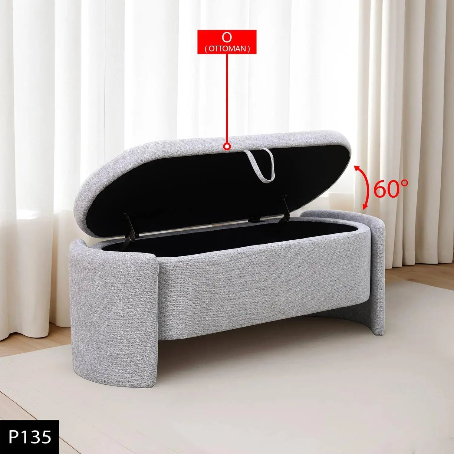 Pallid Flannel Living Room Ottoman - Cozy Furniture Accent