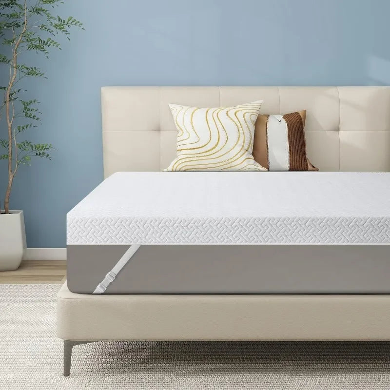 3 Inch Gel Memory Foam Mattress Topper California King Size, High Density Ventilated Memory Foam Bed Mattress Topper for Back