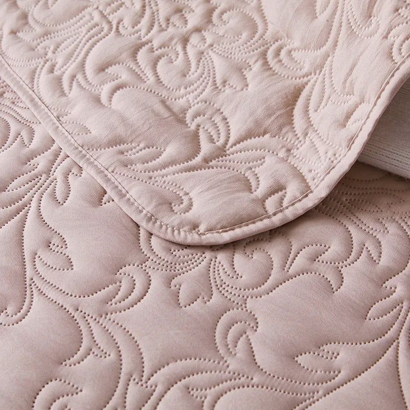 Solid Color Bedspread 3D Printing Cotton Polyester Quilted Bedspreads Quilt Bed Covers Blanket Pillowcase Double Queen King #/