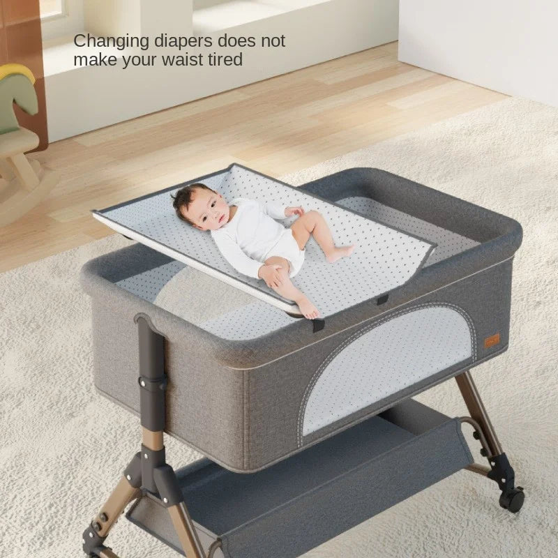 K-star Baby Crib Newborn Small Bed Splicing Large Bed Cradle Bed Sleeping Basket Movable Foldable Portable And Multifunctional