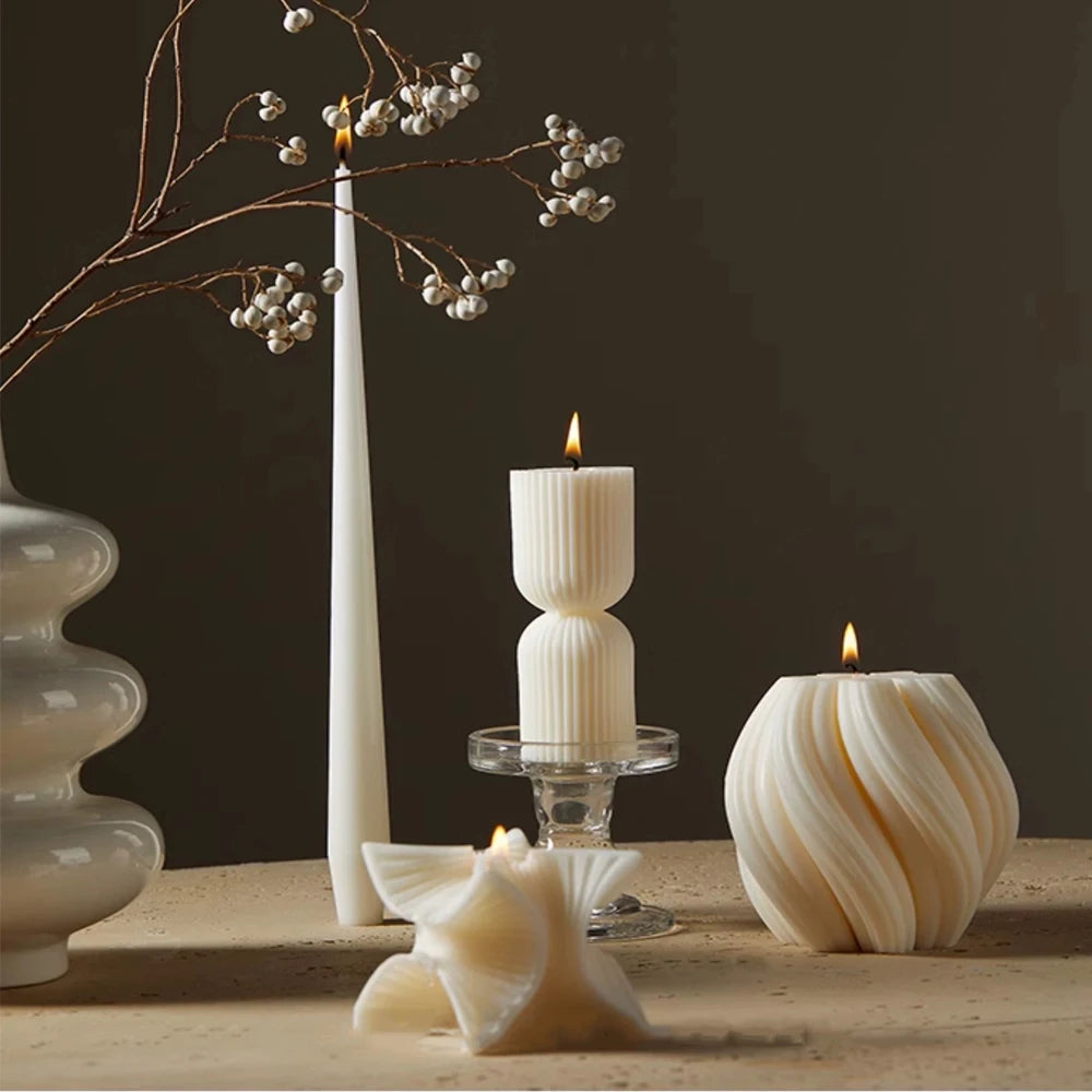 Nordic White Large Decorative Candles