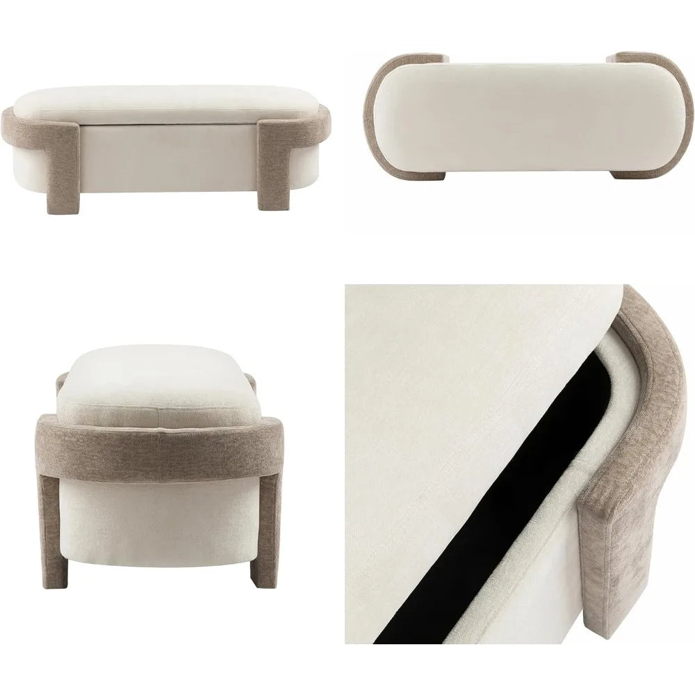 Storage Ottoman Bench,Versatile Upholstered Ottoman End of Bed Bench Seat,Large Ottoman with Storage for Bedroom Living Room