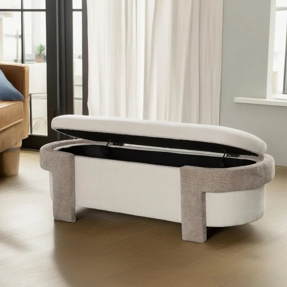 Storage Ottoman Bench,Versatile Upholstered Ottoman End of Bed Bench Seat,Large Ottoman with Storage for Bedroom Living Room