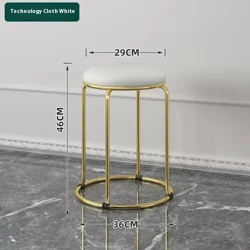 Beauty Salon Gold Luxury Velvet Dining Chair Bar Stool Dresser Chair Vanity Low Stool Taburete Con Respaldo Nordic Furniture YH