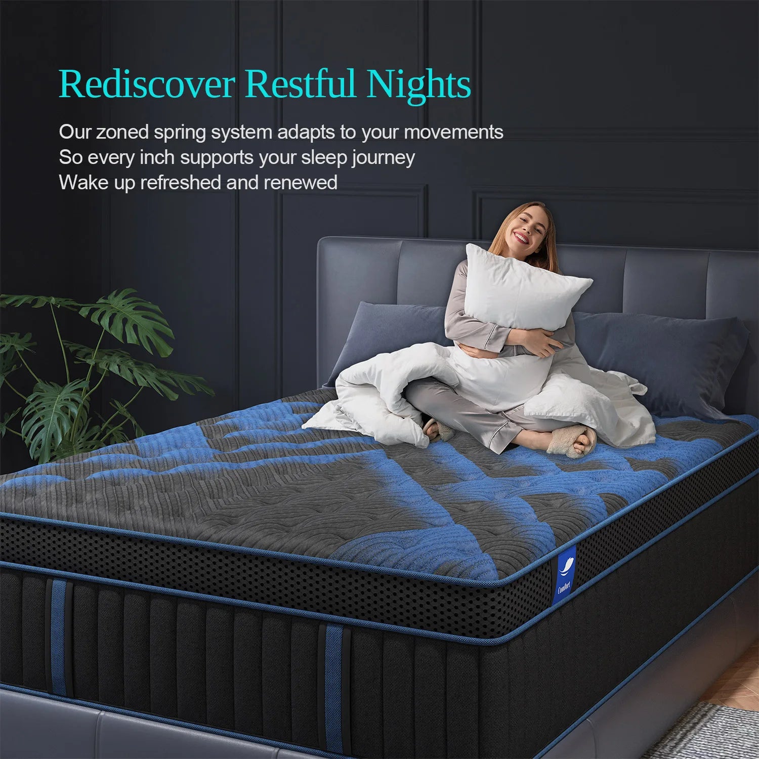 12"Gel Memory Foam Hybrid Pocket Spring Mattress Twin Full Queen King Bed Mattress In A Box, Medium Firm Motion Isolation