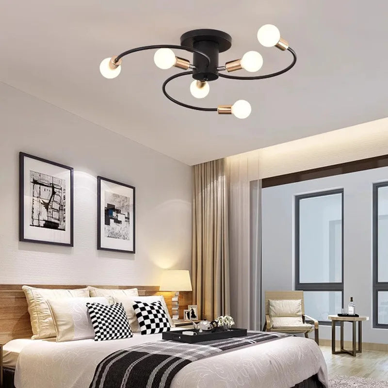 Living Room Ceiling Light European Bedroom Ceiling Light Modern Iron Chandelier Ceiling Lamp Dining Room Kitchen Decorations