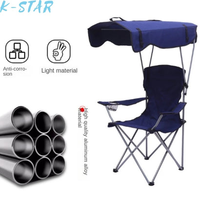 K-star Outdoor Products Folding Chairs Portable Folding Beach Chairs With Sunshades Camping And Stall Chairs Wholesale New 2024