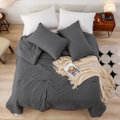 Softness Fluffy Down Alternative Comforter California King Size with 2 Pillowcase Lightweight but Warm Bed Blanket All Season