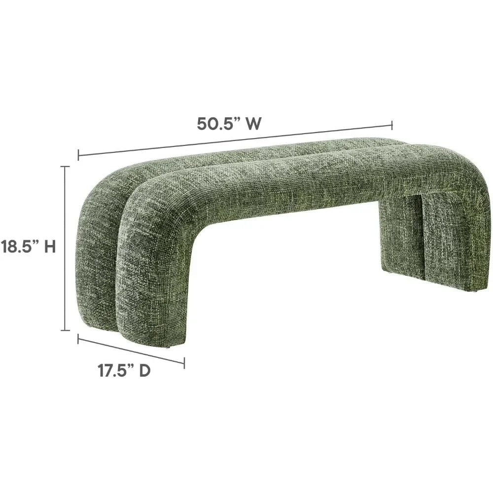 Modern Simple Bedroom Bed Stool - Chenille Upholstered Accent Bench