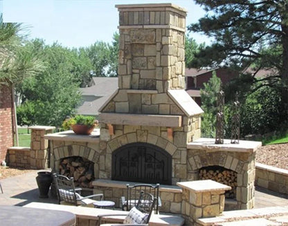 NEW Antiqued Slate Cladding Outdoor Patio Stone Wood Burning Fireplace