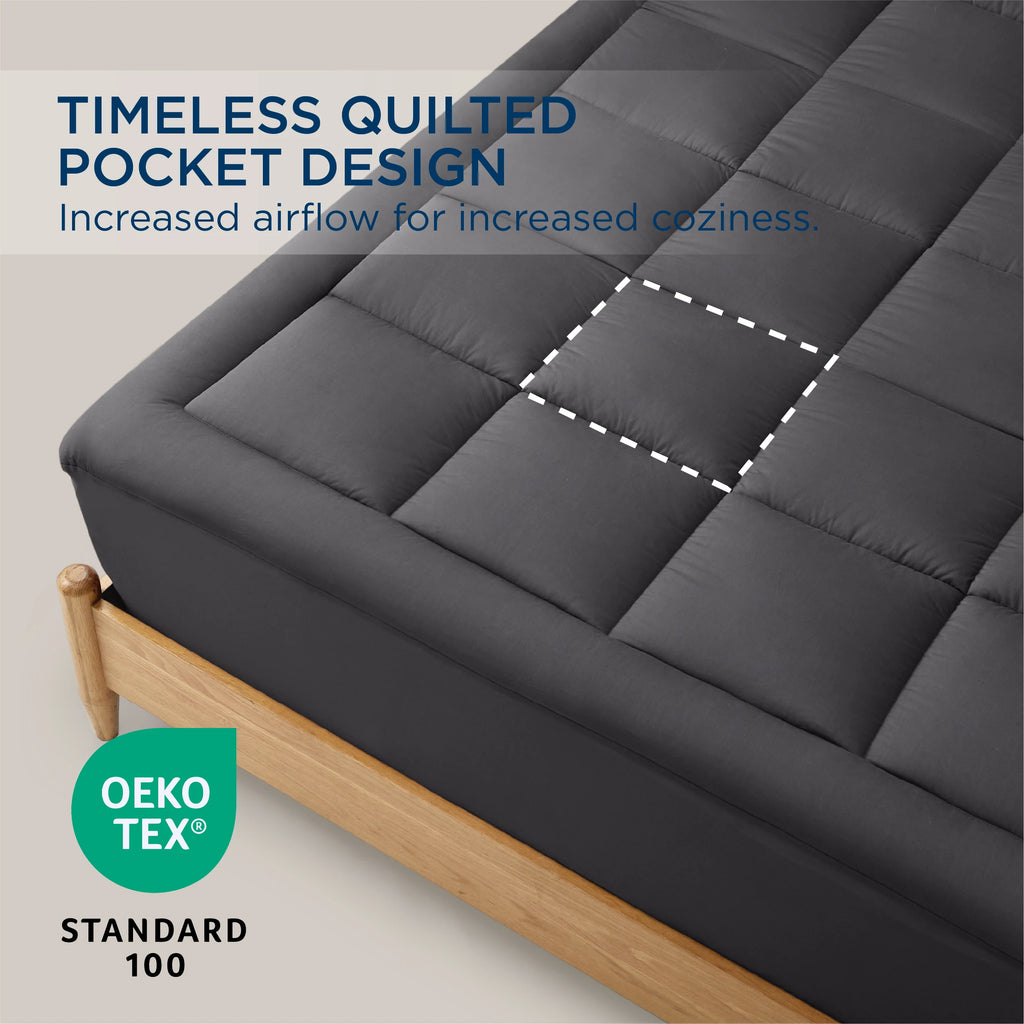 Breathable Cotton Mattress Topper with Deep Pocket Fits 8-21”