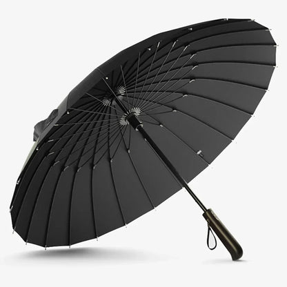 OLYCAT 24K Straight Long Umbrella Windproof Strong Wooden Handle Rain Umbrella Women Men Business Brand Glassfiber Paraguas