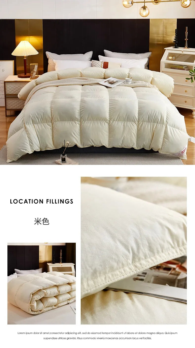 Winter Cotton 100% Goose Down Quilt Five-Star Hotel Duvet Super Soft Fluffy Queen King Full Size Four Seasons Duvets Blanket