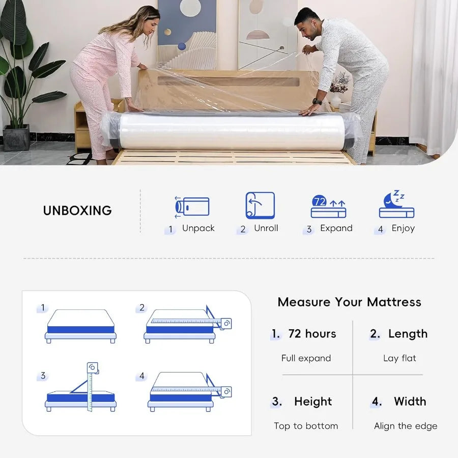 Twin Mattress 12 Inch Hybrid Memory Foam Mattress in a Box Pressure Relief for Back Support Medium Firm Individually Pocket Spr
