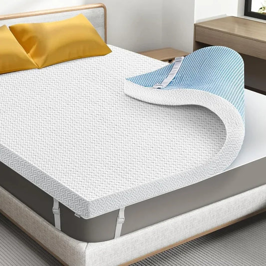 3 Inch Gel Memory Foam Mattress Topper California King Size, High Density Ventilated Memory Foam Bed Mattress Topper for Back