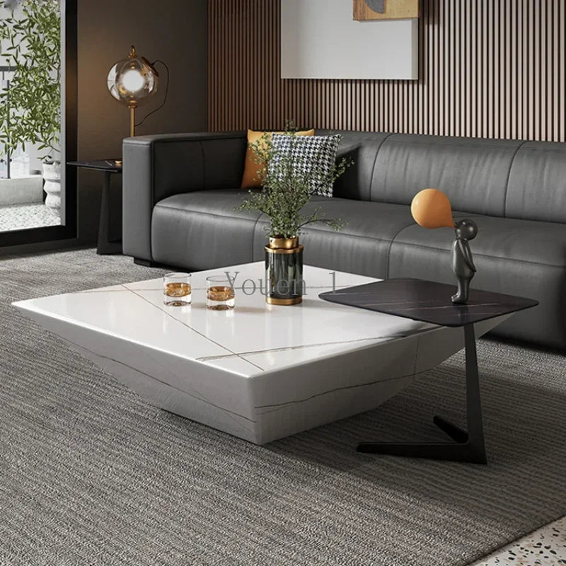 Corner Marble Elegant Coffee Tables Nordic Dining Luxury Coffee Tables Hotel Floor Stolik Kawowy Living Room Furniture YQ50CT - LUXHOME