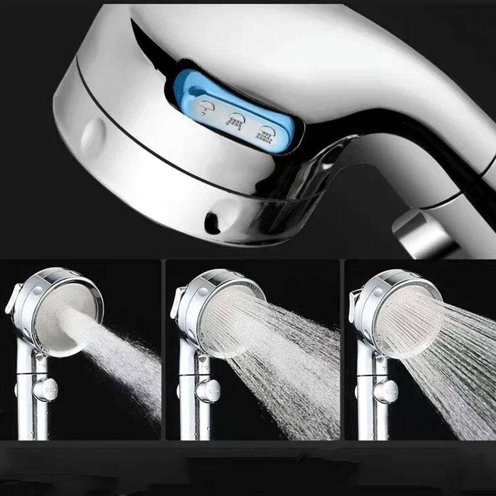 High Pressure Bathroom Shower Head 3 Modes Adjustable Water Saving Rain Luxury Home Hotel Silver Sprayer Bathroom Accessories