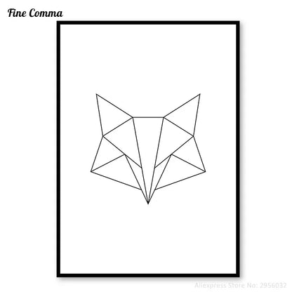 Scandinavian Decor Geometric Fox Diamond Nordic Posters and Prints Wall Art Poster Nordic Decoration Art Decor Canvas Print