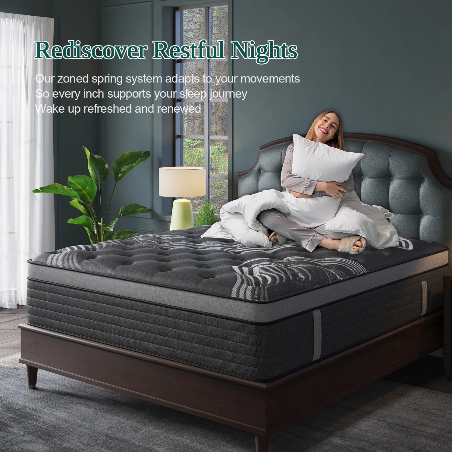 12"14" Gel Memory Foam Hybrid Pocket Spring Mattress Twin Full Queen King Bed Mattress In A Box, Medium Firm Motion Isolation