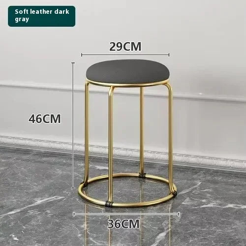 Beauty Salon Gold Luxury Velvet Dining Chair Bar Stool Dresser Chair Vanity Low Stool Taburete Con Respaldo Nordic Furniture YH