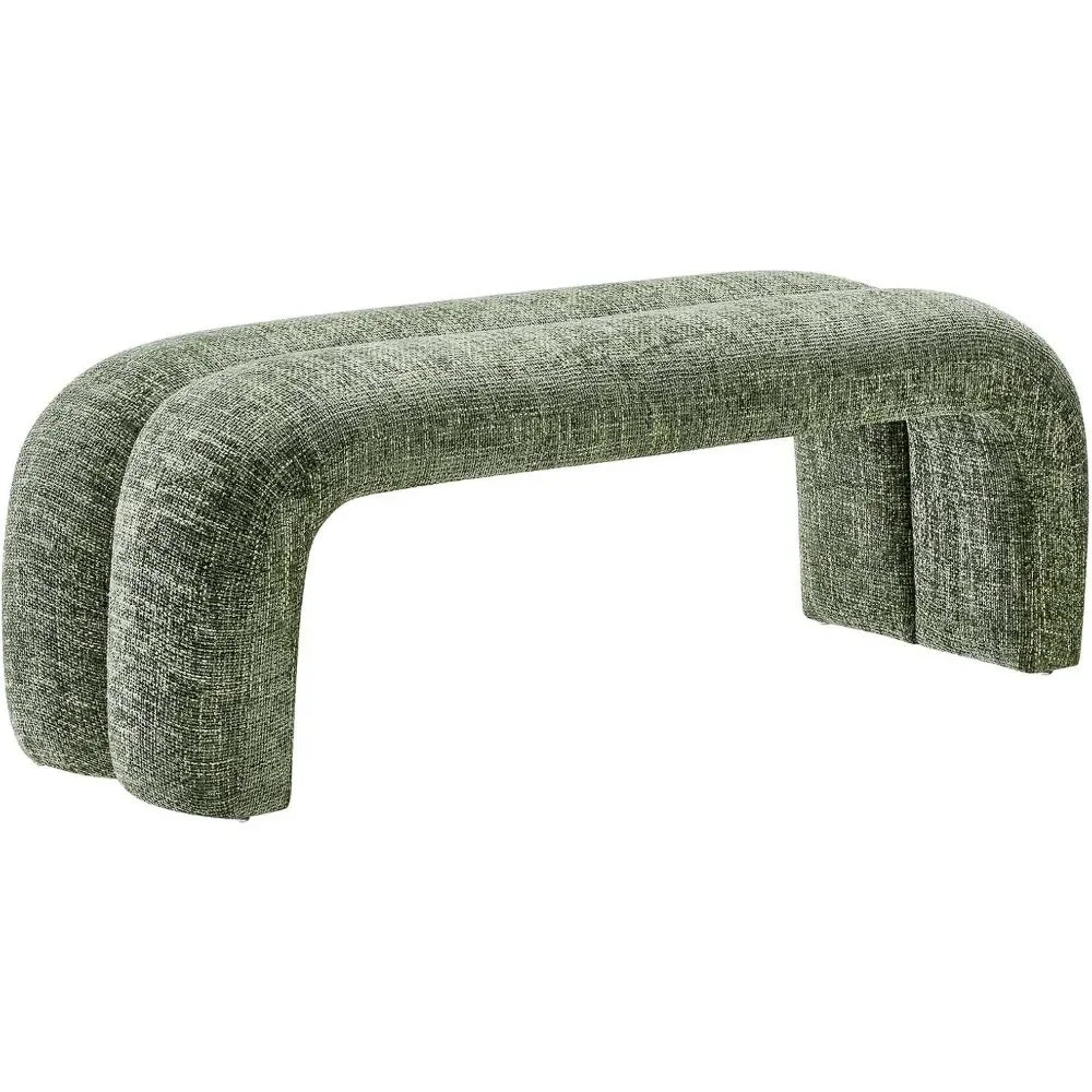 Modern Simple Bedroom Bed Stool - Chenille Upholstered Accent Bench