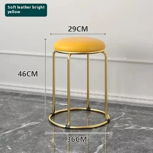 Beauty Salon Gold Luxury Velvet Dining Chair Bar Stool Dresser Chair Vanity Low Stool Taburete Con Respaldo Nordic Furniture YH