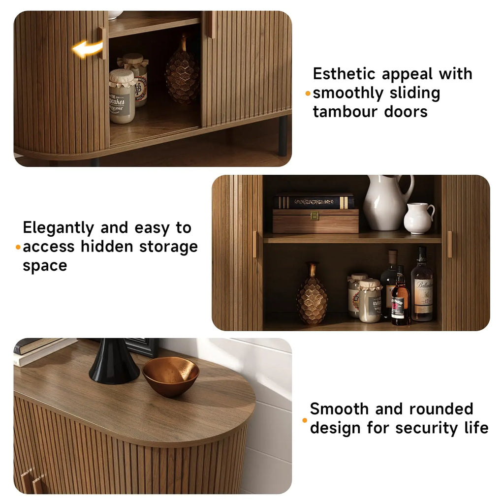 40" Sideboard Buffet Cabinet Storage Cabinet with Sliding Door Adjustable Shelf Modern Accent Coffee Bar Cabinet Console Table