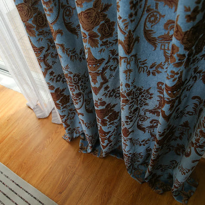 Embroidered Chenille Cotton Linen Curtains Jacquard Drapes Luxury Europe America Living Dining Room Bedroom Customized Curtain