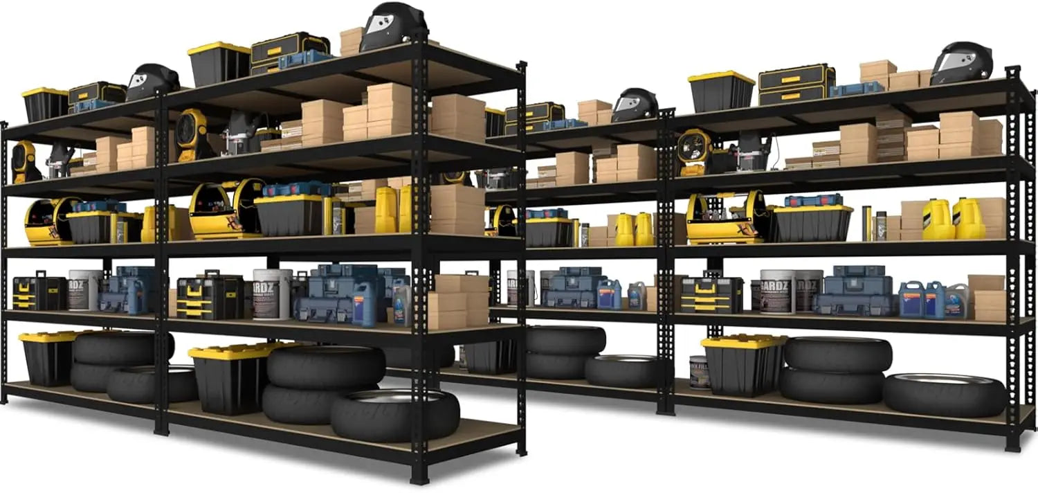 Storage Shelves 5 Tier Adjustable Garage Storage Shelving, Heavy Duty Metal Storage Utility Rack Shelf Unit for Warehouse Pantry
