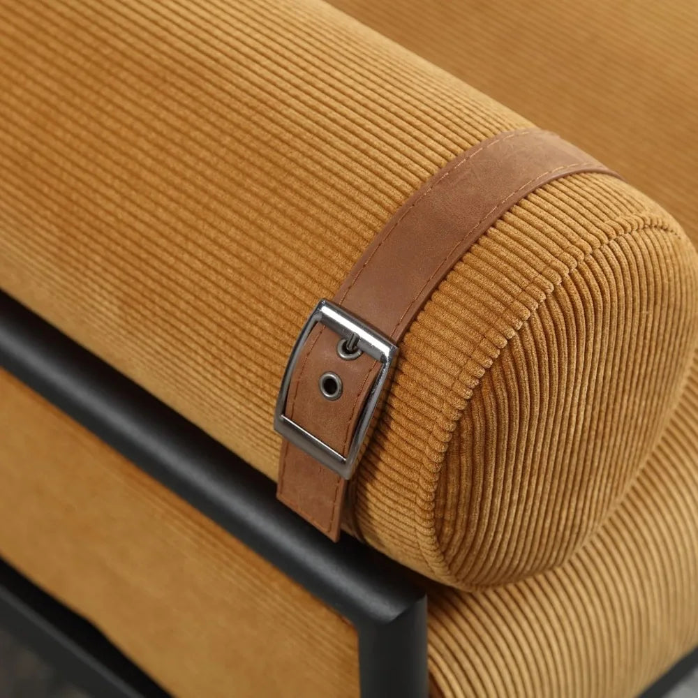 Modern 55" End of Bed Bench Long King Upholstered Chenille Ottoman Bench with Arms & Detachable Strappy Pillows for Bedroom Ent