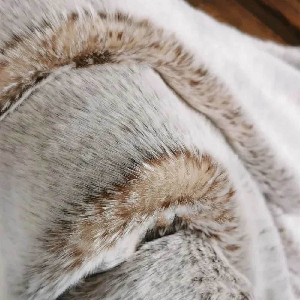 Faux Rabbit Fur Throw Blanket