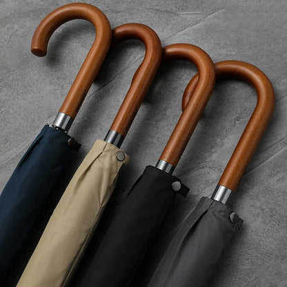 New Arrival Japanese Brand Long Umbrella 8K Windproof Wooden Handle Large Men Umbrellas Rain Quality Classic Business Paraguas