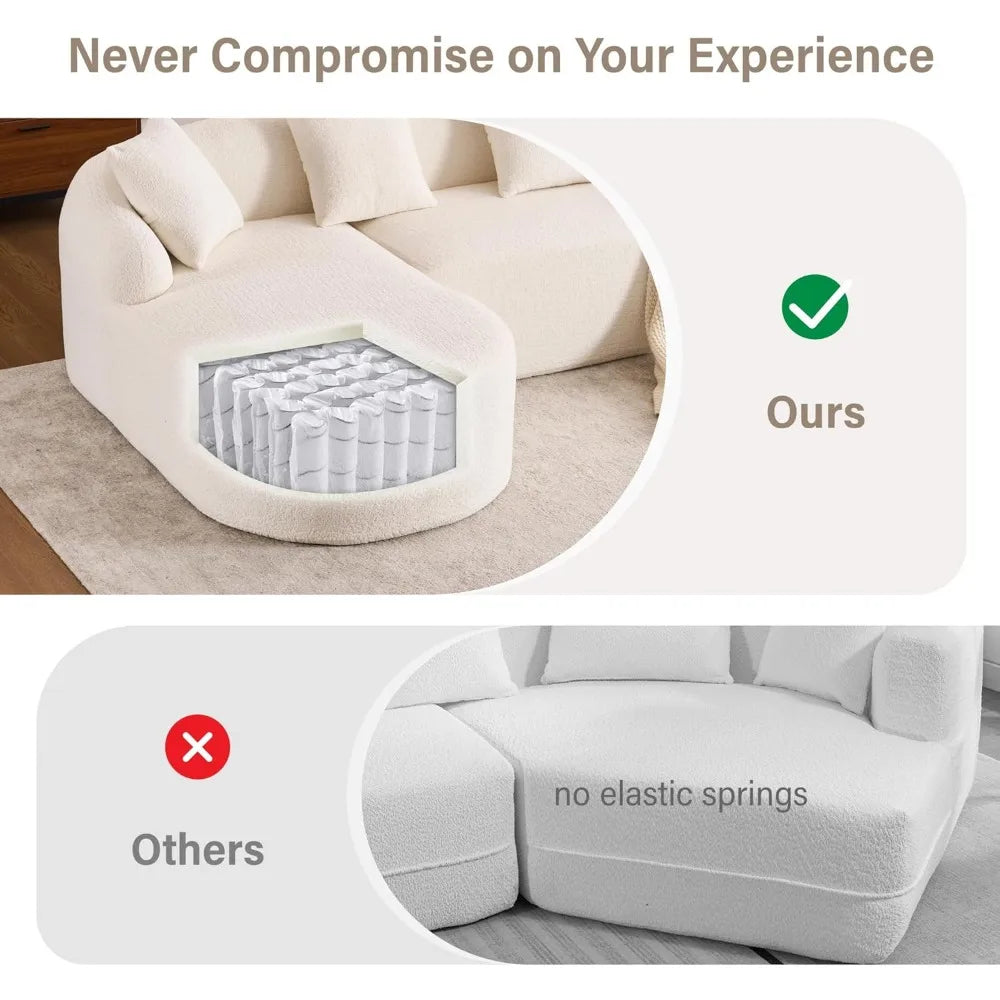 CloudLux Oversized Sectional Sofa with Chaise