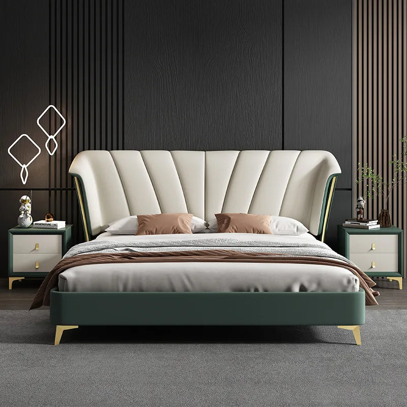 Luxury bedroom furniture king queen size sleeping bed villa house storage bed frame california king size bed frame luxury