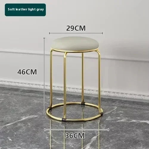 Beauty Salon Gold Luxury Velvet Dining Chair Bar Stool Dresser Chair Vanity Low Stool Taburete Con Respaldo Nordic Furniture YH