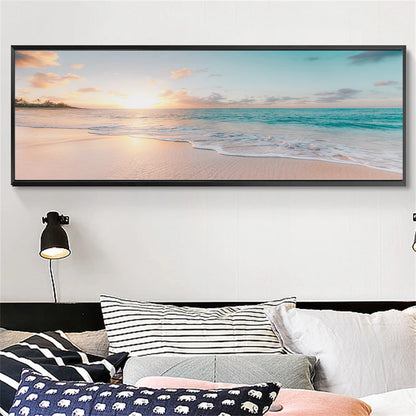 Nature Seascape Posters and Prints Modern Sea Wave Beach Sunset Canvas Painting Wall Art Pictures for Room Decoration