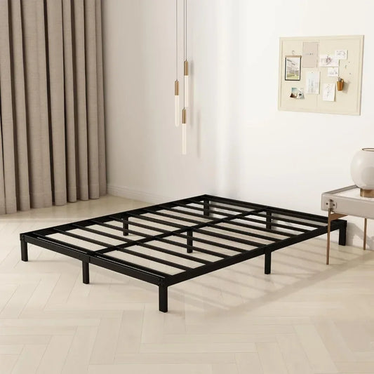 8 Inch California King Bed Frames, Heavy Duty Metal Platform Bed Frame No Box Spring Needed, Noise Free, Easy Assembly, Black