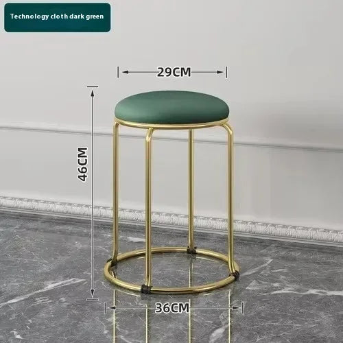 Beauty Salon Gold Luxury Velvet Dining Chair Bar Stool Dresser Chair Vanity Low Stool Taburete Con Respaldo Nordic Furniture YH